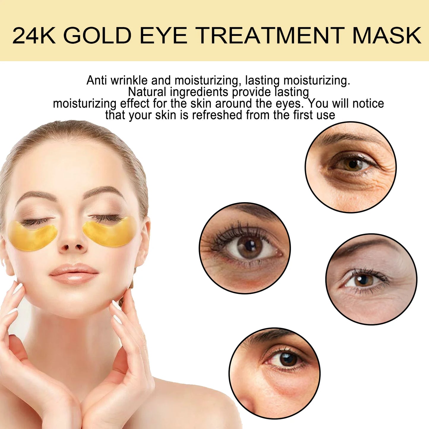 Moisturizing Eye Mask Patches – Dark Circle Removal &amp; Anti‑Wrinkle Treatment