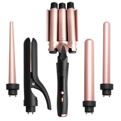 5 in 1 Multi-functional Hair Styler Curling Iron Hair Curler Wand Set Salon Hair Wave Professional Curly Hair Styling Tool