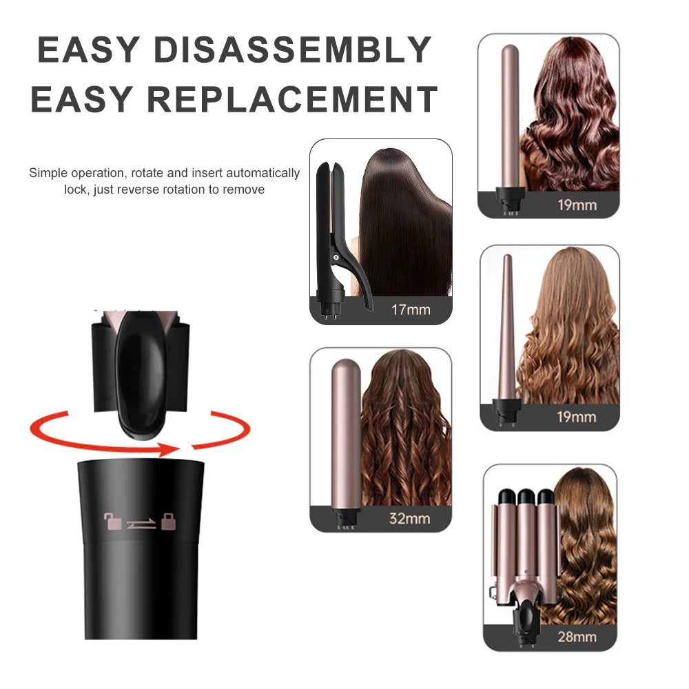 5 in 1 Multi-functional Hair Styler Curling Iron Hair Curler Wand Set Salon Hair Wave Professional Curly Hair Styling Tool