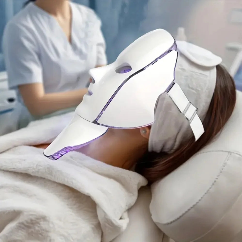 7 Colors Facial LED Mask Photon Whitening Neck Mask Device For Skin Rejuvenation Anti-Acne Anti-aging Beauty Mask Skincare Tool