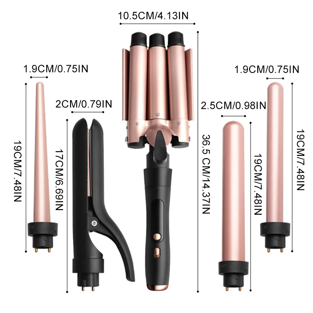 5 in 1 Multi-functional Hair Styler Curling Iron Hair Curler Wand Set Salon Hair Wave Professional Curly Hair Styling Tool