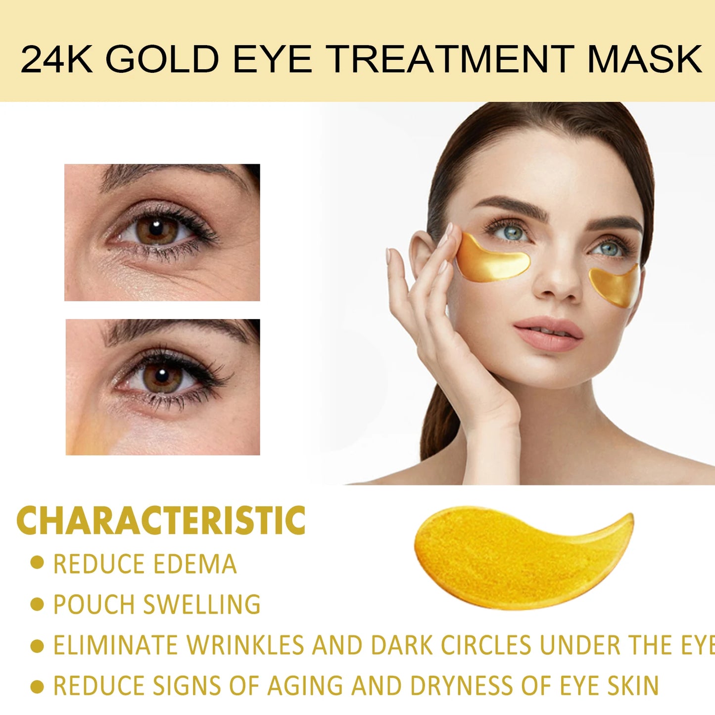Moisturizing Eye Mask Patches – Dark Circle Removal &amp; Anti‑Wrinkle Treatment