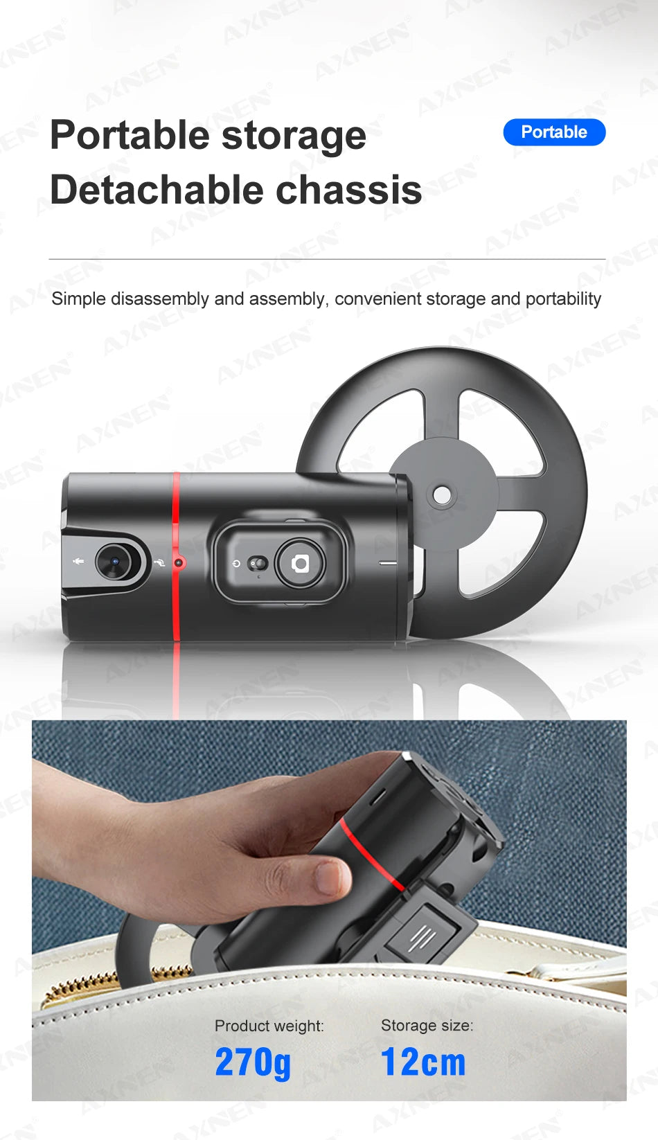 360 Rotation Auto Face Tracking Gimbal Stabilizer Desktop Following Video Shooting with Remote Shutter for Smartphones