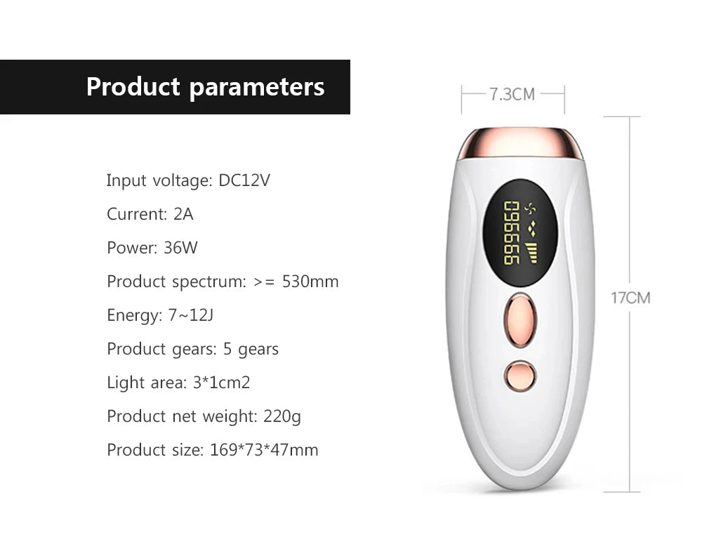 laser epilator with 990000 flashes for smooth skin care
