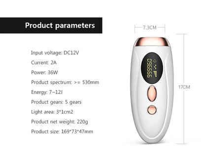 laser epilator with 990000 flashes for long term hair reduction
