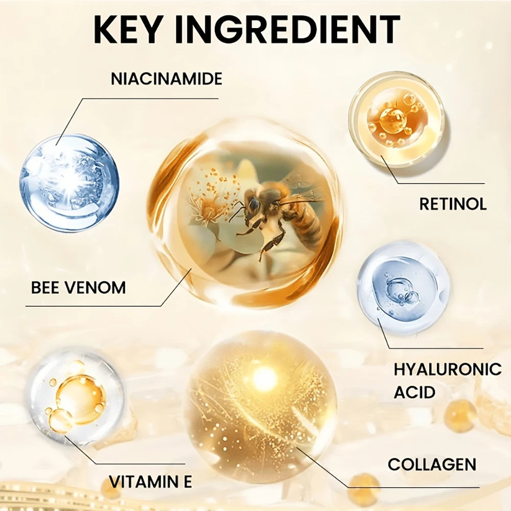 Bee Venom Collagen Anti-Aging Face Cream | Firming Lifting Moisturizer | Wrinkle Reduction | 24H Hydration.