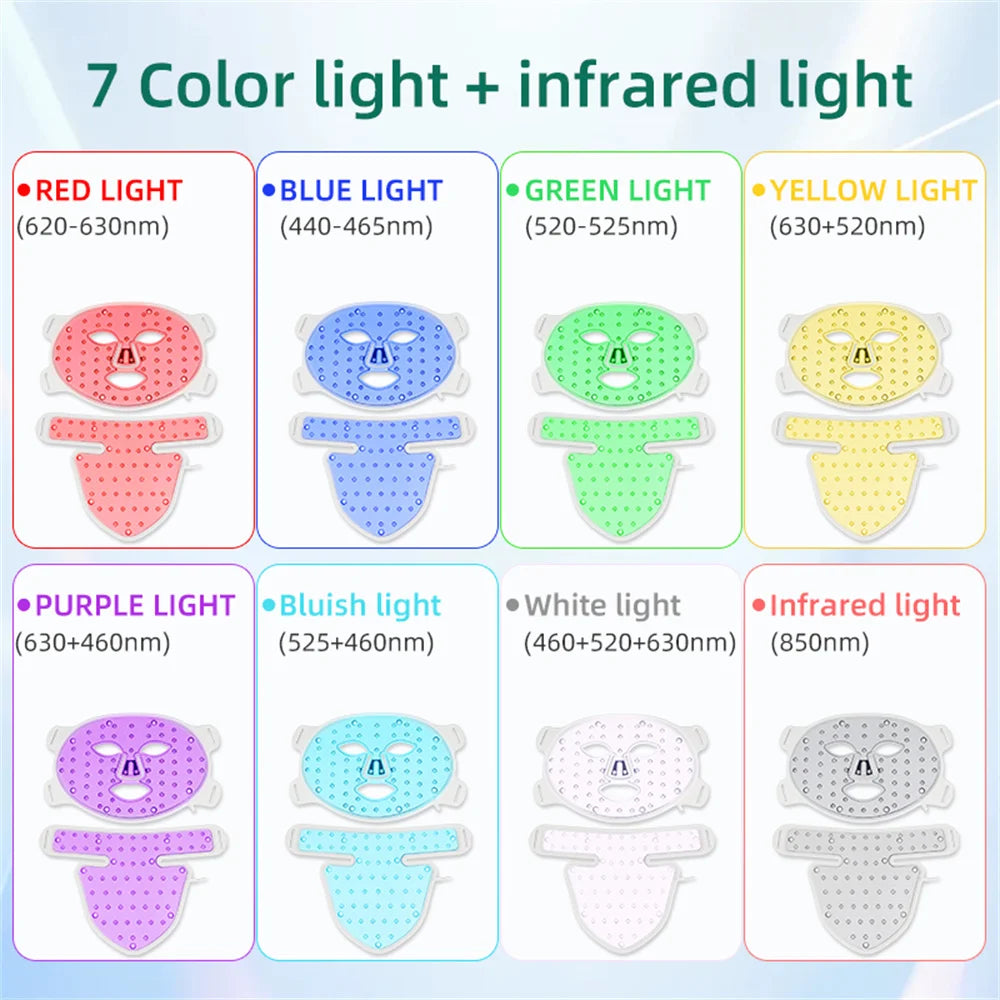 LED 8‑Color Face & Neck Mask – Anti‑Aging, Acne & Skin Tightening