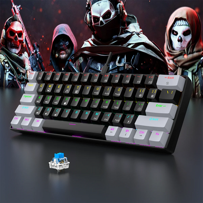 Wired gaming keyboard, RGB backlight ultra compact