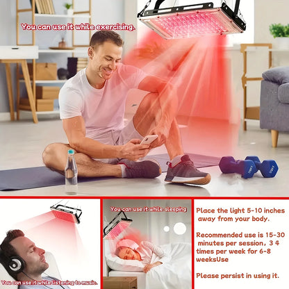 96 LEDs USB Red Light Therapy Lamp Infrared Light Therapy 660nm & 850nm NIR Light Device for Body Pain Relief and Skin Care