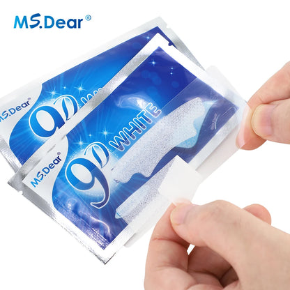 9D Gel White Teeth Cleaning Strips Oral Hygiene Care Double Elastic Teeth Bleaching Strips False Teeth Veneers Tooth Beauty Tool