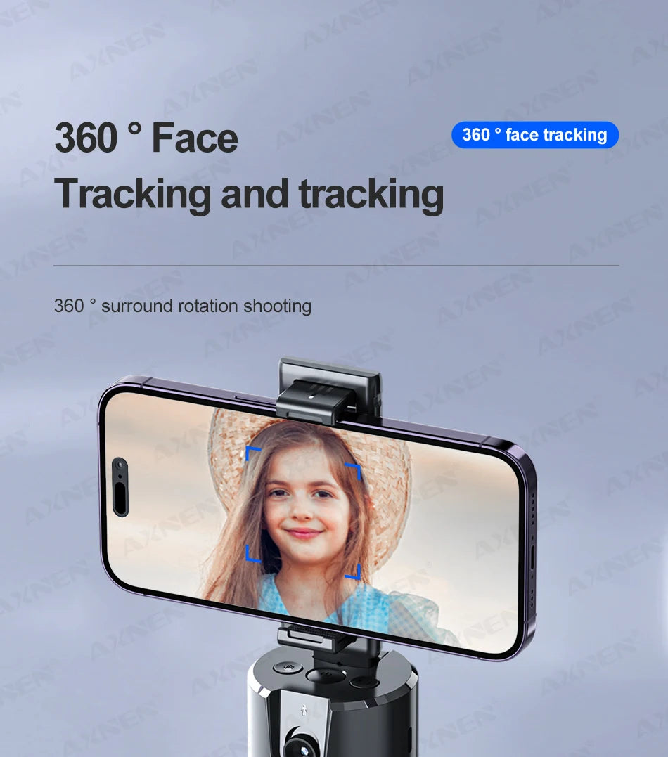 360 Rotation Auto Face Tracking Gimbal Stabilizer Desktop Following Video Shooting with Remote Shutter for Smartphones