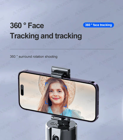 360 Rotation Auto Face Tracking Gimbal Stabilizer Desktop Following Video Shooting with Remote Shutter for Smartphones