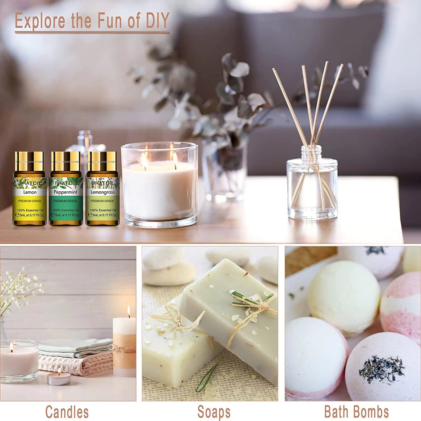 lavender lemon tea tree oils for calming and wellness

