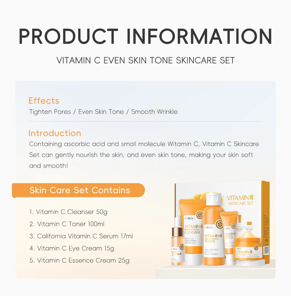 brightening skincare set for dark spots and dull skin
