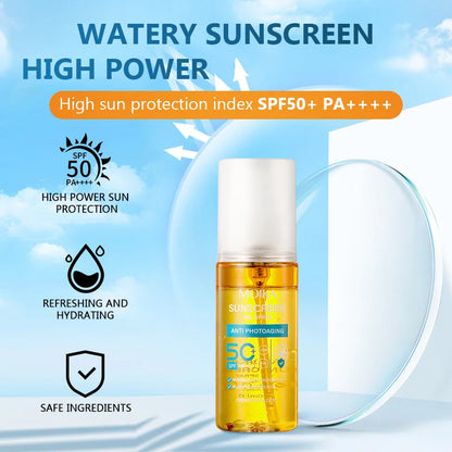 Long Lasting Moisturizing Sunscreen Spray Moisturizing Anti Ultraviolet Light, Thin, Breathable, Safe and Mild