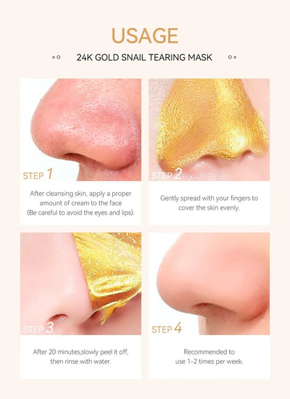 24K Gold Sakura Peeling Face Mask Anti Wrinkle Whitening Blackhead Removal Facial Tear Off Mask Skin Care Products