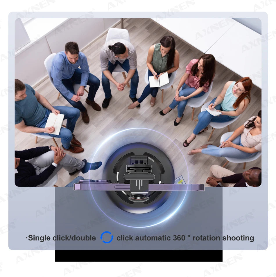 360 Rotation Auto Face Tracking Gimbal Stabilizer Desktop Following Video Shooting with Remote Shutter for Smartphones