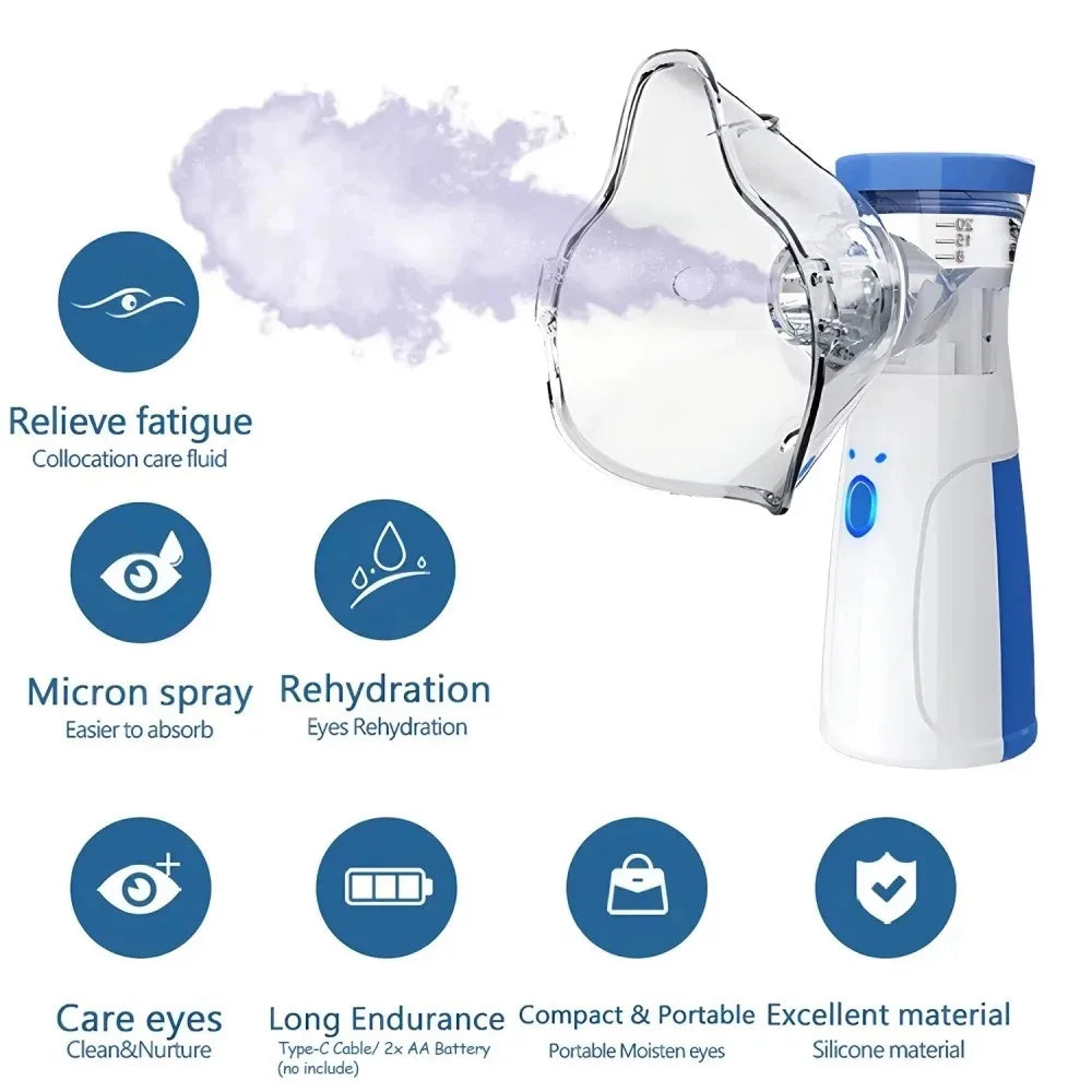 Portable facial steamer with nano-ion mist, facial spray, facial steamer, nebulizer, beauty humidifier, handheld device for mois