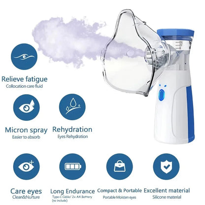 Portable facial steamer with nano-ion mist, facial spray, facial steamer, nebulizer, beauty humidifier, handheld device for mois