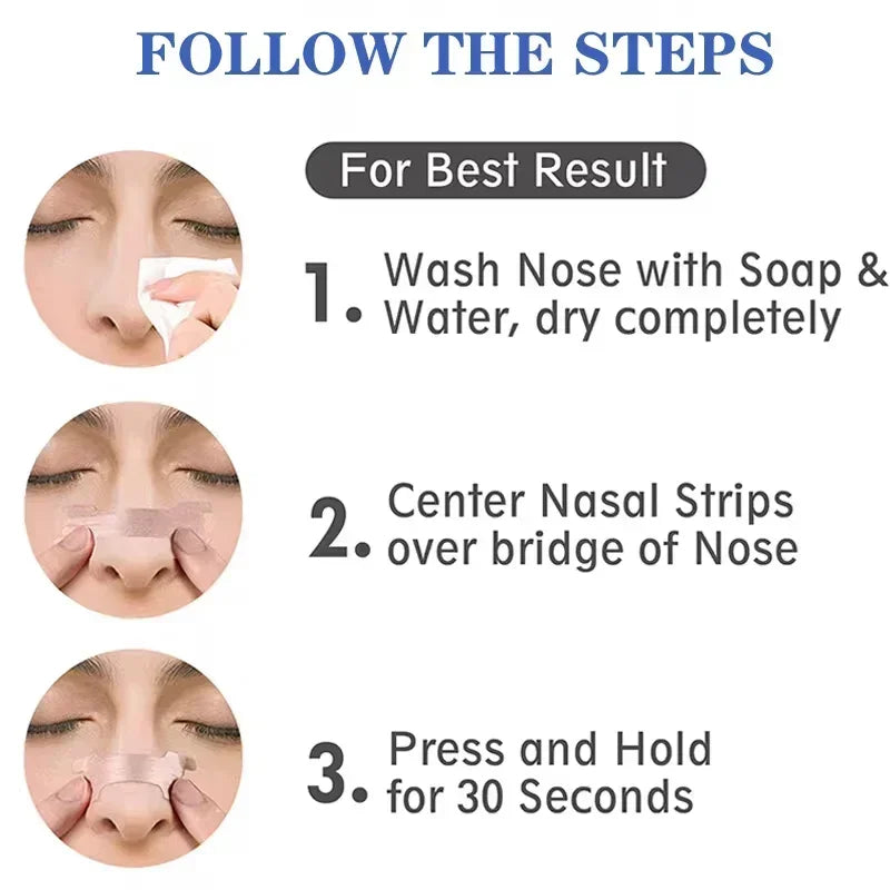 100/200/300pcs Breath Nasal Strips Right Way Stop Snoring Anti Snore Nose Strip Easier Better Breathing Good Sleeping Patches