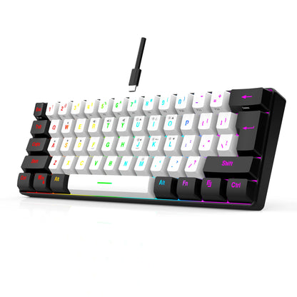 Wired gaming keyboard, RGB backlight ultra compact
