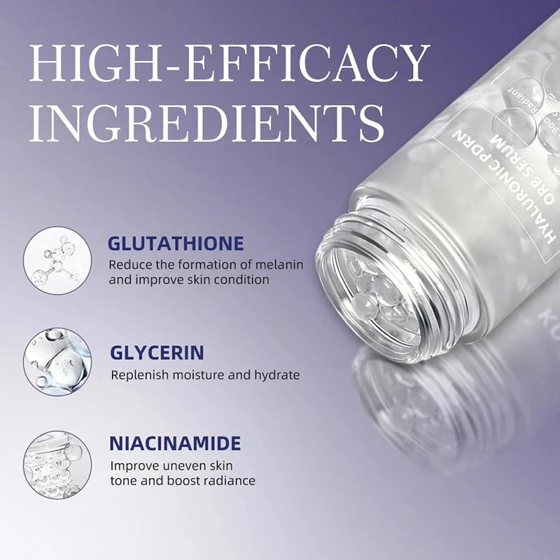 Korean Hyaluronic PDRN Orb Serum Spherical Particles Beads Face Essence Deep Hydration Salmon DNA Plumping Firming Moisturizer