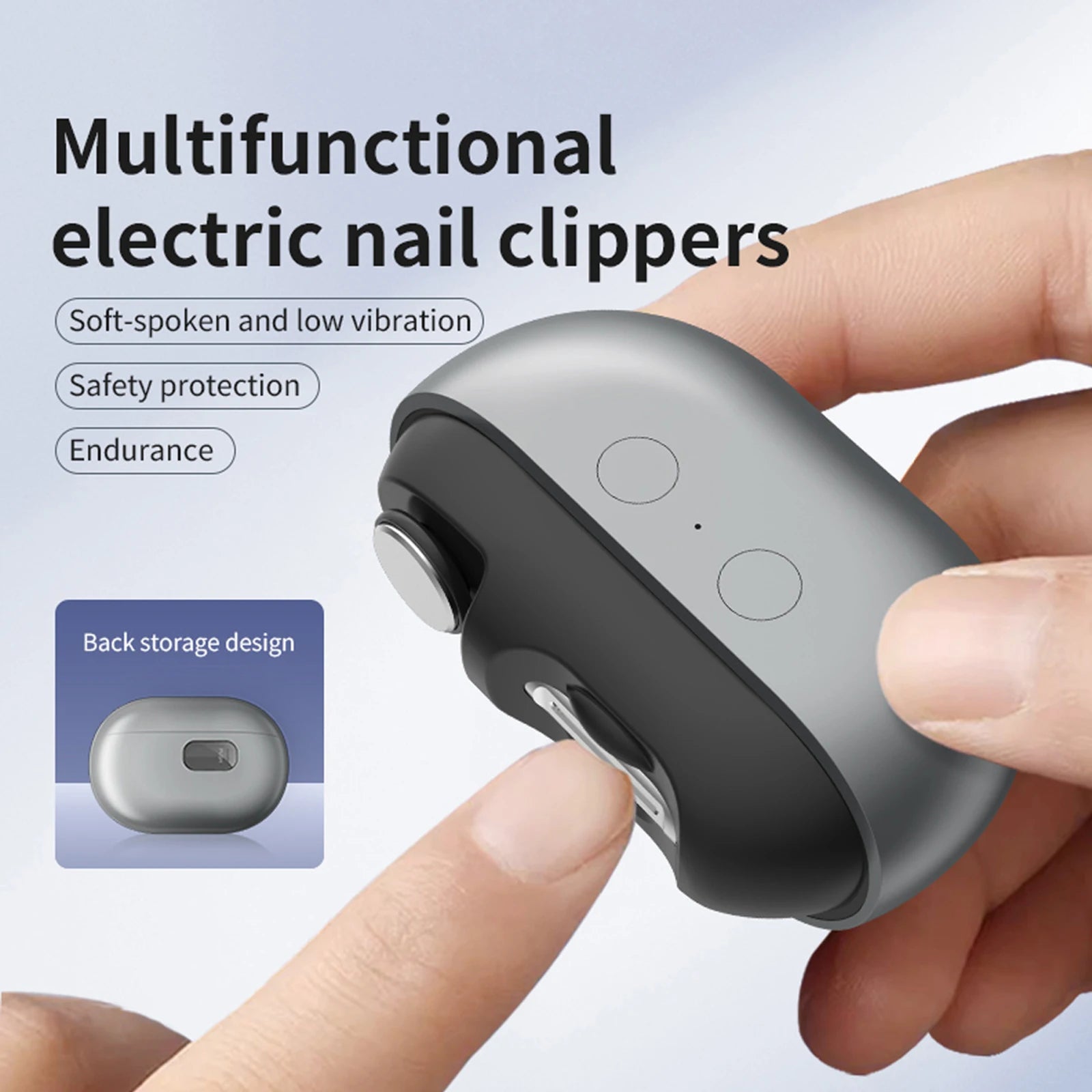 Electric Nail Cutter | 2-in-1 Trimmer & Polisher with LED