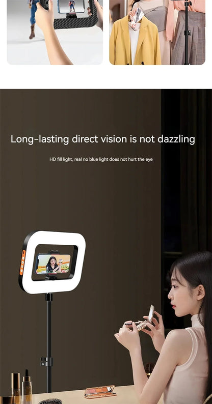 Handheld Ring LED Rechargeable Portable Mobile Phone Live Broadcast Photography Desktop Rabbit Cage Selfie fill Light
