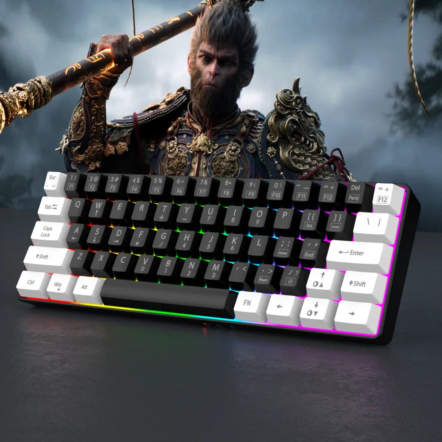 Wired gaming keyboard, RGB backlight ultra compact