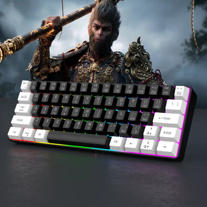 Wired gaming keyboard, RGB backlight ultra compact