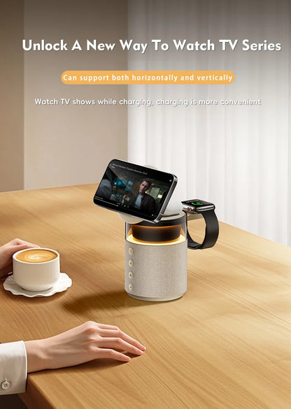 Magnetic Wireless Charging Station with Wireless