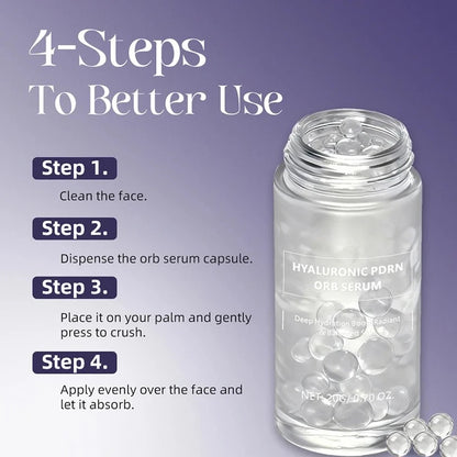 Korean Hyaluronic PDRN Orb Serum Spherical Particles Beads Face Essence Deep Hydration Salmon DNA Plumping Firming Moisturizer