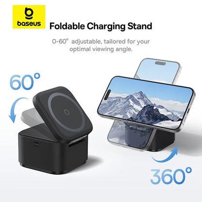 3 in 1 25W Magnetic Wireless Charger Stand 15W Fast Wireless Charging Desktop Dock Station For iPhone16 15 14 13 Airpod