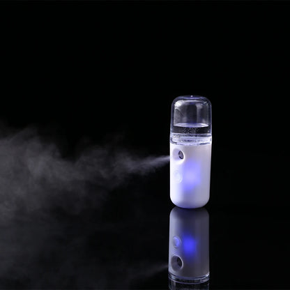 Mini Nano Mister 30ml Visual Water Tank Cool Mist Facial Steamer Mini Beauty Device Handy Hydrating Sprayer for Skin Care Makeup