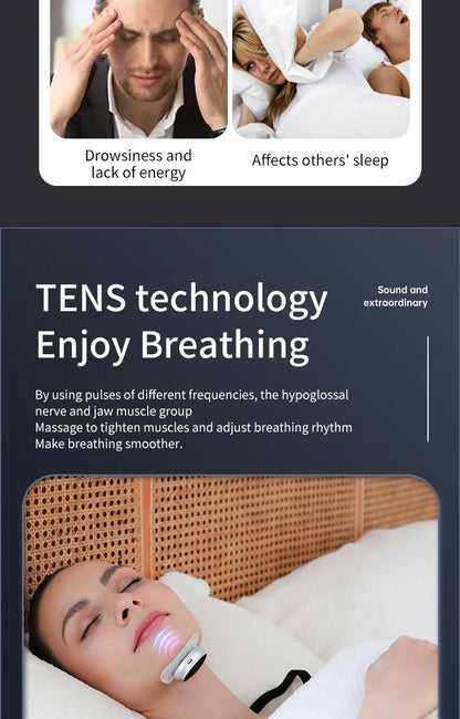 Anti-Snore Device with Dual-Pulse Stimulation - Sleep Apnea Relief, Snore Reduction,  Muscle Trainer for Silent Night