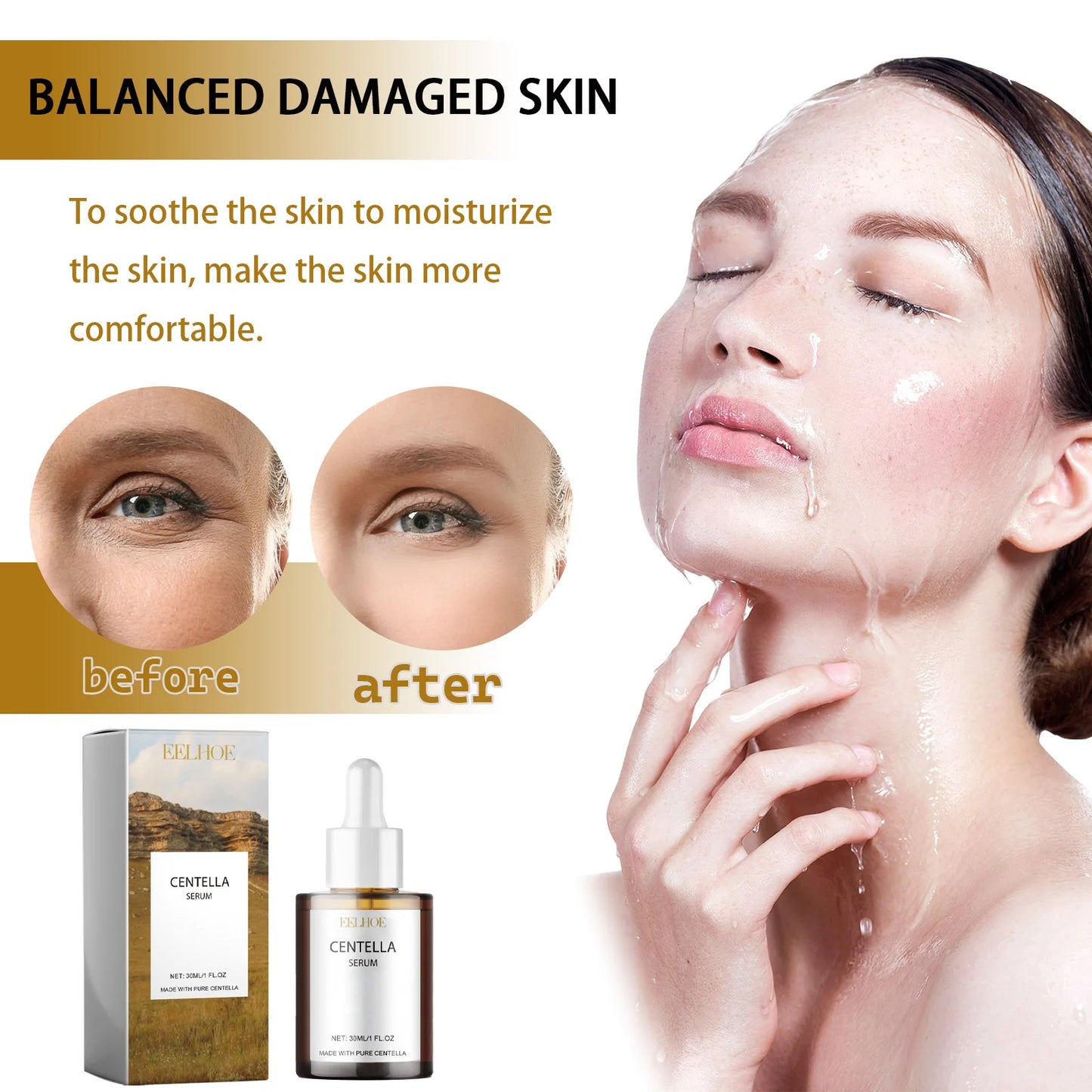 Centella Skin Care Set Centella Serum Face Wash Cleansing Oil Facial Care Set Soothing Refreshing Smooth Glowing Face Essence