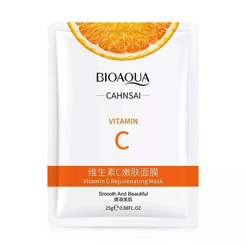 Vitamin C Facial Mask – Brightening & Moisturizing Skin Repair (10pcs)