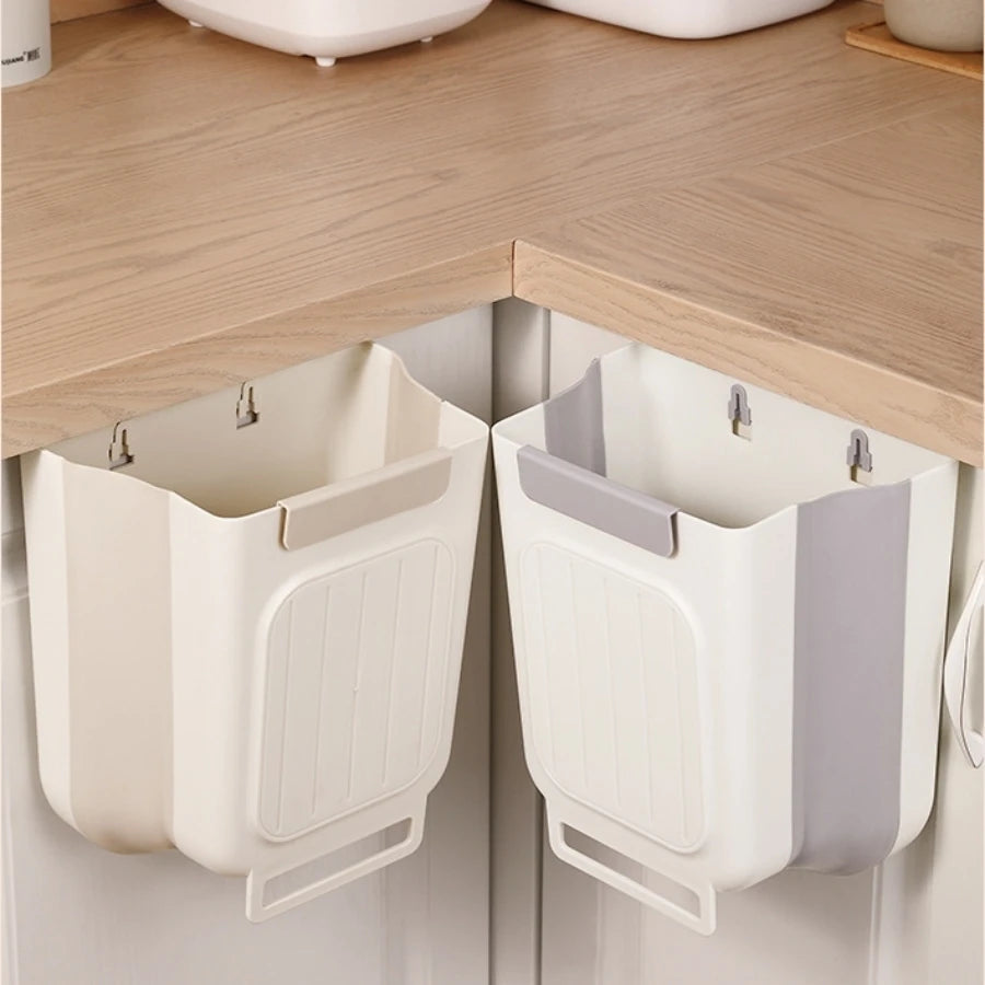 Foldable Trash Can – Wall Mounted Kitchen Cabinet Trash Bin