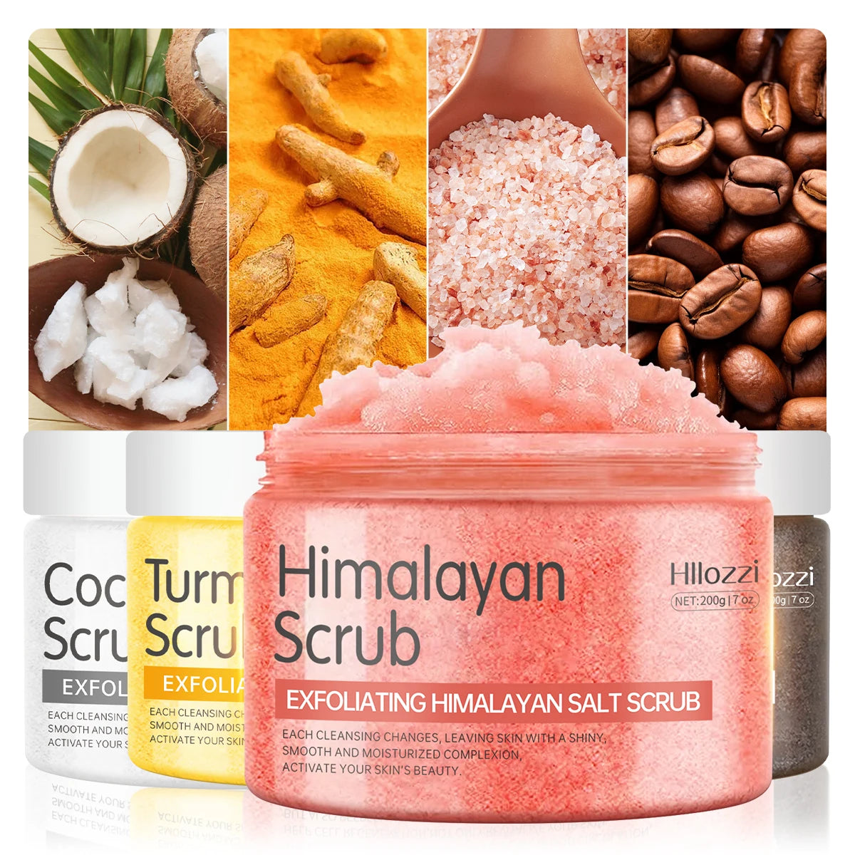 body scrub with turmeric coconut and coffee for glowing skin
