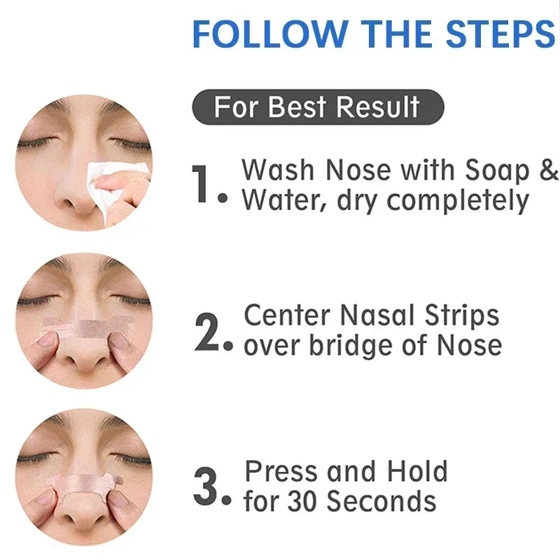 100/200/300pcs Breath Nasal Strips Right Way Stop Snoring Anti Snore Nose Strip Easier Better Breathing Good Sleeping Patches