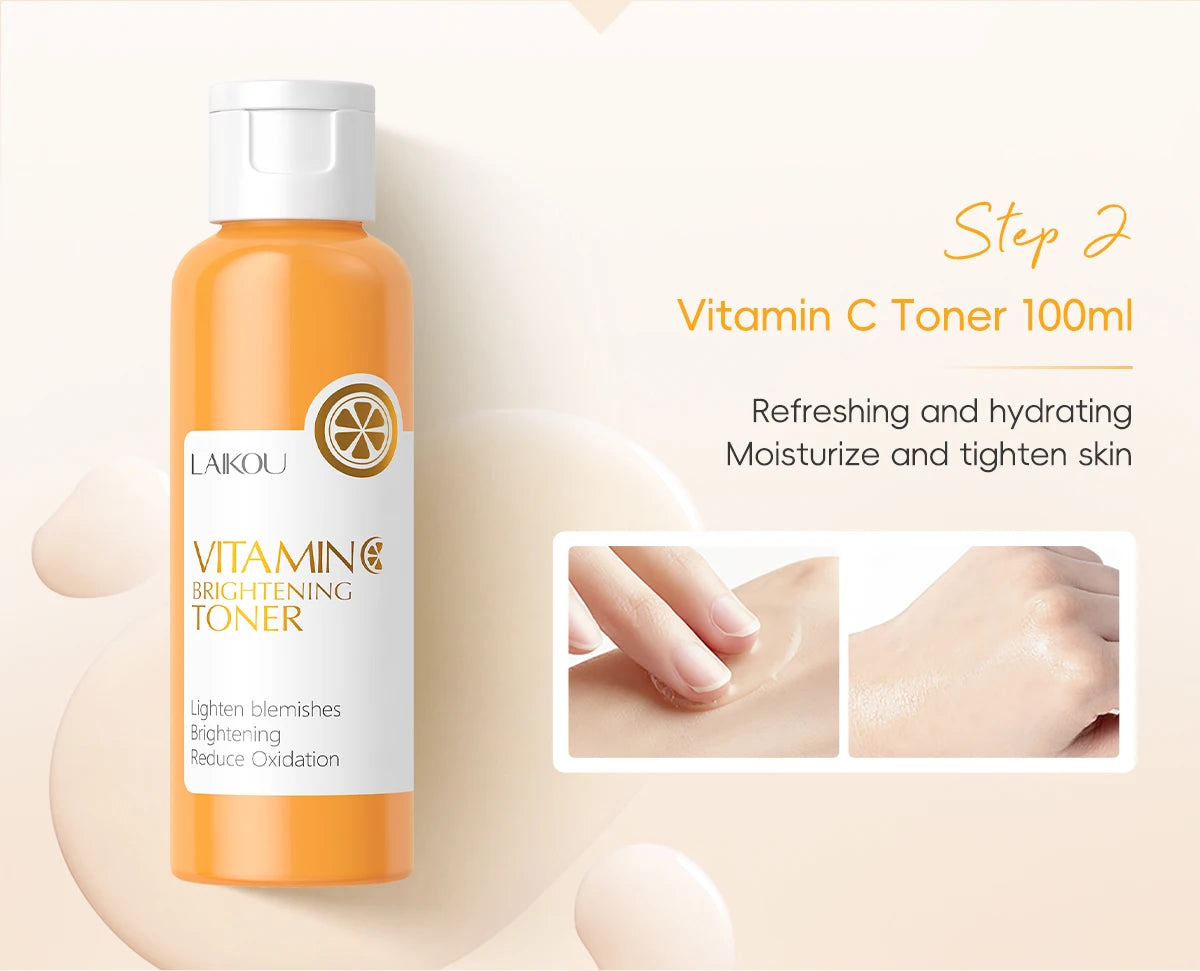 vitamin c skincare set for brightening and even skin tone
