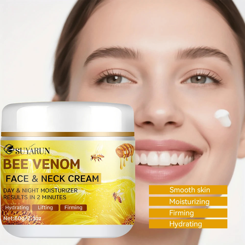 Bee Venom Collagen Anti-Aging Face Cream | Firming Lifting Moisturizer | Wrinkle Reduction | 24H Hydration.