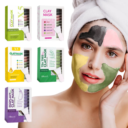 10 piece mud mask set for deep cleansing and brightening skin
