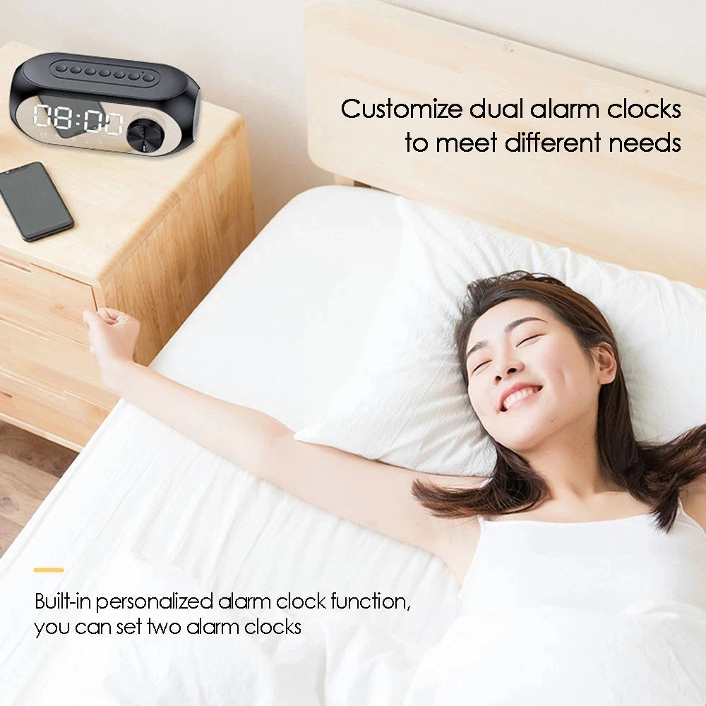 Alarm Clock Radio FM Bluetooth Speaker Portable