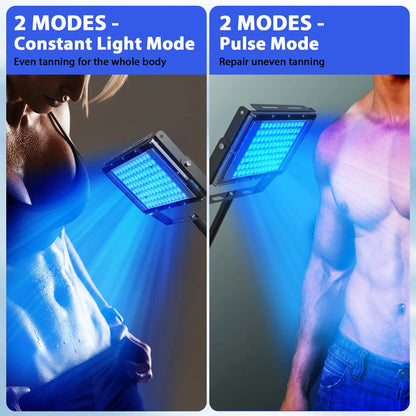 50W Tanning Lamp 460+480nm Blue Light for Home Tanning Solarium LED Solarium Tanning Machine for Face and Body 5Brightness Level