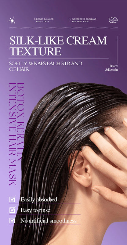 Keratin Hair Mask Magical 5 Second Repair Damage Frizzy Soft Smooth Shiny Hair Deep Moisturize Hair Treat Repair Hair Care Mask