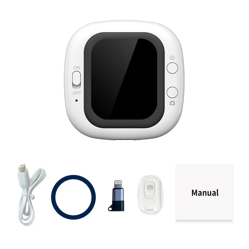 Magnetic selfie monitor screen, mini wireless phone rear camera, video log live-streaming selfie, mobile phone selfie screen