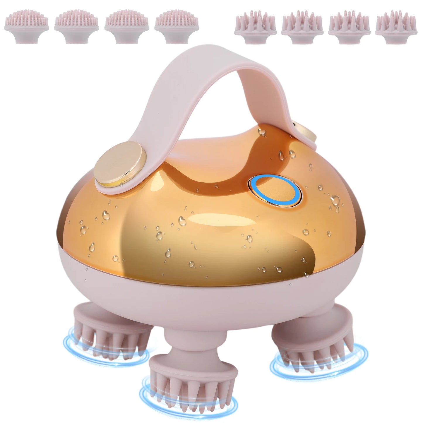 electric scalp massager with 8 silicone heads for hair growth
