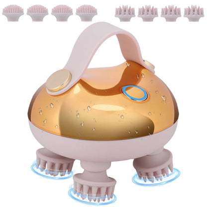 electric scalp massager with 8 silicone heads for hair growth
