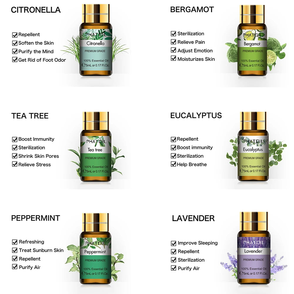 12 piece essential oils set for aromatherapy and relaxation
